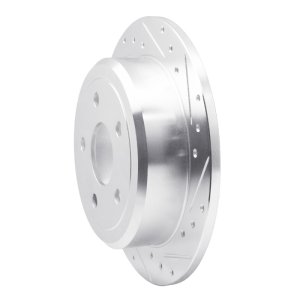 Jeep Wrangler Brake Rotor (1) - Rear Right - R1 Concepts - Drilled & Slotted - Silver - `07-`18